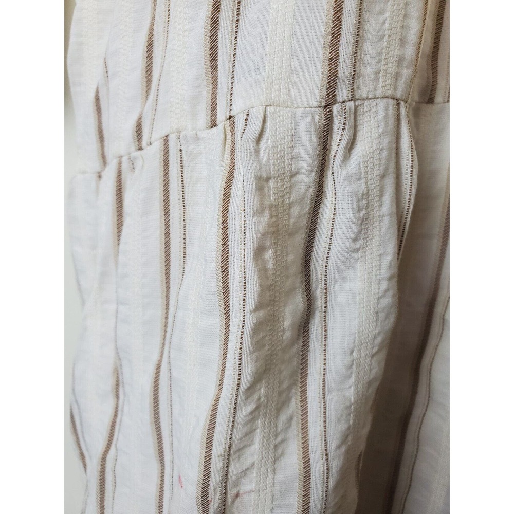 SOLD Zara Small Women White Maxi Dress Tiered Long Bohemian Striped Romantic - Picture 7 of 15